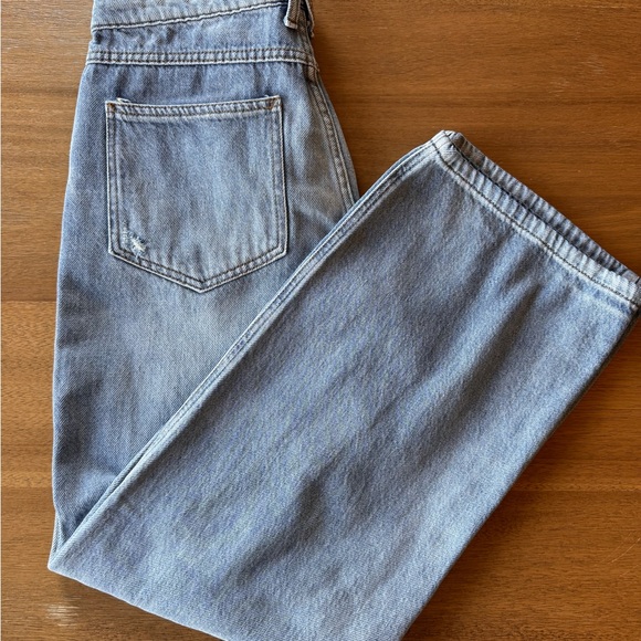 Anthropologie Pilot Blue Distressed Wide Leg Jeans - Picture 4 of 6